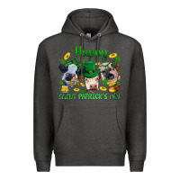 Charcoal Heather Happy Saint Patrick'S Day With Clover Premium Hoodie - BundleAndBundleShop