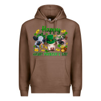 Chestnut Happy Saint Patrick'S Day With Clover Premium Hoodie - BundleAndBundleShop