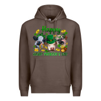 Coffee Happy Saint Patrick'S Day With Clover Premium Hoodie - BundleAndBundleShop