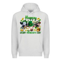 Dove Grey Happy Saint Patrick'S Day With Clover Premium Hoodie - BundleAndBundleShop