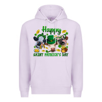 Lilac Happy Saint Patrick'S Day With Clover Premium Hoodie - BundleAndBundleShop
