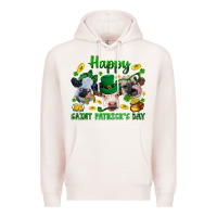 Pale Pink Happy Saint Patrick'S Day With Clover Premium Hoodie - BundleAndBundleShop