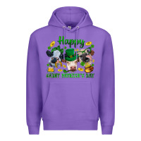 Purple Happy Saint Patrick'S Day With Clover Premium Hoodie - BundleAndBundleShop
