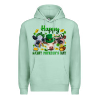 Seafoam Happy Saint Patrick'S Day With Clover Premium Hoodie - BundleAndBundleShop