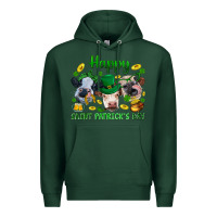 Sports Green Happy Saint Patrick'S Day With Clover Premium Hoodie - BundleAndBundleShop