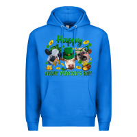 True Royal Happy Saint Patrick'S Day With Clover Premium Hoodie - BundleAndBundleShop