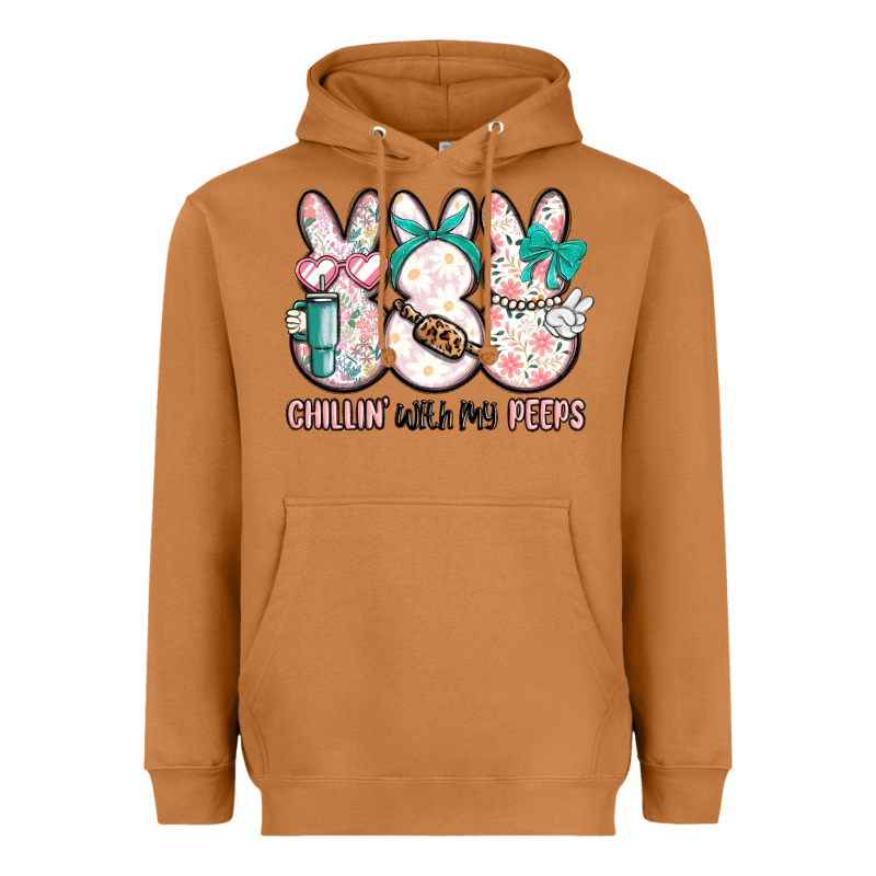 Easter Chilling With My Peeps Bunny Heavyweight Hoodie by MaliasSmallBusiness | Teevron