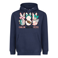 Navy easter chilling with my peeps bunny Heavyweight Hoodie - MaliasSmallBusiness