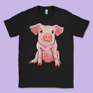 Sitting Pig Classic Tee Designed By Ranaportraitstore