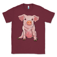 Burgundy sitting pig Classic Tee - RanaPortraitStore