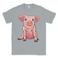 Heather Grey sitting pig Classic Tee - RanaPortraitStore