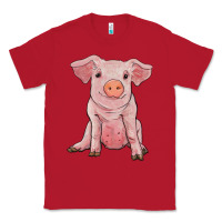 Red sitting pig Classic Tee - RanaPortraitStore