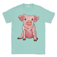 Seafoam sitting pig Classic Tee - RanaPortraitStore