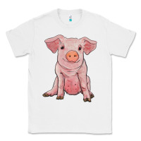 White sitting pig Classic Tee - RanaPortraitStore