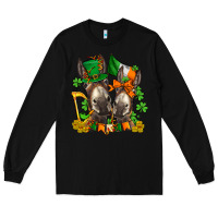 Black st patricks donkeys with  shamrocks Long Sleeve Tee - AdoDesignShop