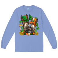Colony Blue st patricks donkeys with  shamrocks Long Sleeve Tee - AdoDesignShop