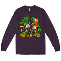 Plum st patricks donkeys with  shamrocks Long Sleeve Tee - AdoDesignShop