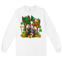 White st patricks donkeys with  shamrocks Long Sleeve Tee - AdoDesignShop