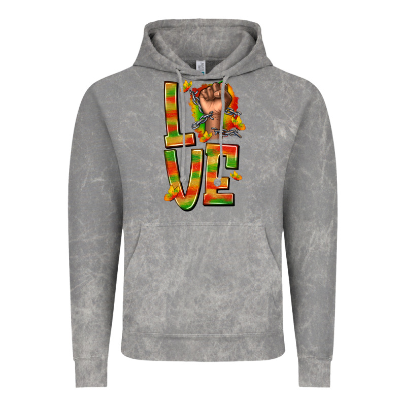 Love Juneteenth With Fist Vintage Hoodie by texasbilliewilder | Teevron