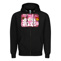 Black chillin pink   with my snowmies  ado Zipper Hoodie - AdoDesignShop