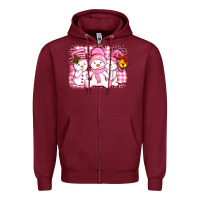 Burgundy chillin pink   with my snowmies  ado Zipper Hoodie - AdoDesignShop