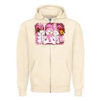 Sandshell chillin pink   with my snowmies  ado Zipper Hoodie - AdoDesignShop