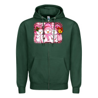 Sports Green chillin pink   with my snowmies  ado Zipper Hoodie - AdoDesignShop