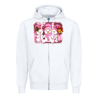 White chillin pink   with my snowmies  ado Zipper Hoodie - AdoDesignShop