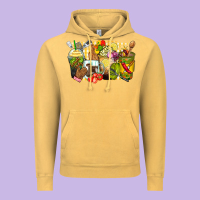 Lunch Lady Coffee Cups Vintage Hoodie Designed By Zillion Design Studio