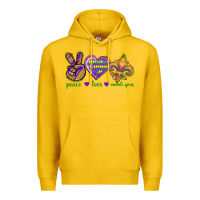 Lemon Peace Love Mardi Gras Premium Hoodie - BundleAndBundleShop