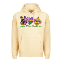 Pina Colada Peace Love Mardi Gras Premium Hoodie - BundleAndBundleShop