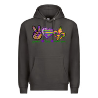 Smoke Peace Love Mardi Gras Premium Hoodie - BundleAndBundleShop