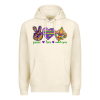 Tofu Peace Love Mardi Gras Premium Hoodie - BundleAndBundleShop