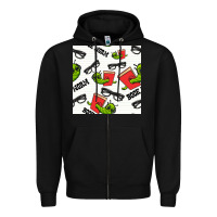 Black bookworm seamless pattern Zipper Hoodie - BundleAndBundleShop
