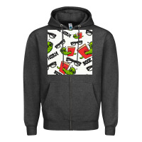 Charcoal Heather bookworm seamless pattern Zipper Hoodie - BundleAndBundleShop