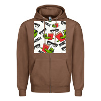 Chestnut bookworm seamless pattern Zipper Hoodie - BundleAndBundleShop