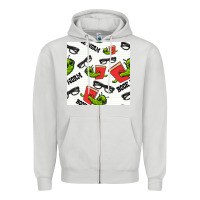 Dove Grey bookworm seamless pattern Zipper Hoodie - BundleAndBundleShop