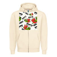 Sandshell bookworm seamless pattern Zipper Hoodie - BundleAndBundleShop