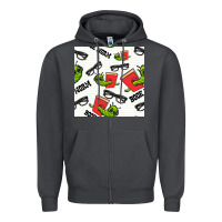 Bookworm Seamless Pattern Zipper Hoodie | Teevron