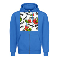 True Royal bookworm seamless pattern Zipper Hoodie - BundleAndBundleShop