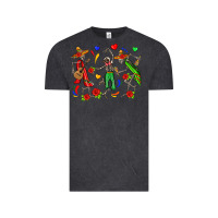 Vintage Black mexican skeletons Vintage Tee - Zillion Design Studio