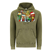 Vintage Olive Christmas tractor coffee cups Vintage Hoodie - Zillion Design Studio