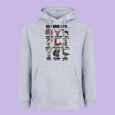 God Says I Am Hunting Heavyweight Hoodie Designed By Maliassmallbusiness