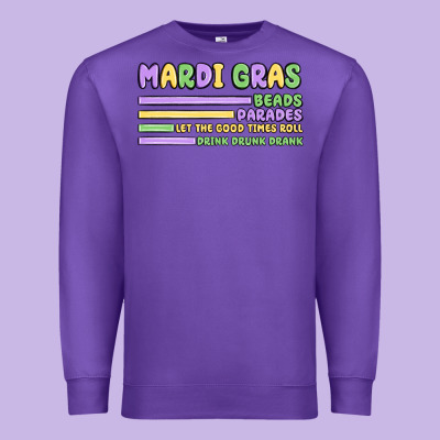 Mardi Gras Beads Premium Sweatshirt Designed By Maliassmallbusiness