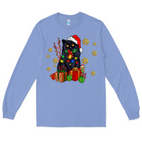 Colony Blue black cat meowy christmas Long Sleeve Tee - AdoDesignShop