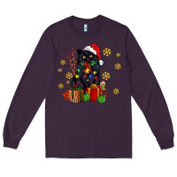 Plum black cat meowy christmas Long Sleeve Tee - AdoDesignShop