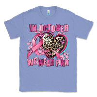 Colony Blue western leopard  in october we wear pink heart Classic Tee - AdoDesignShop