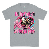 Heather Grey western leopard  in october we wear pink heart Classic Tee - AdoDesignShop