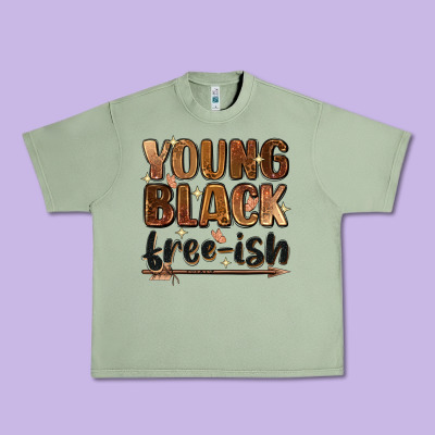 Young Black Free-ish Urban Heavy Tee Designed By Zillion Design Studio