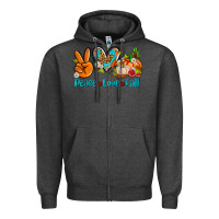 Charcoal Heather peace love fall ado Zipper Hoodie - AdoDesignShop